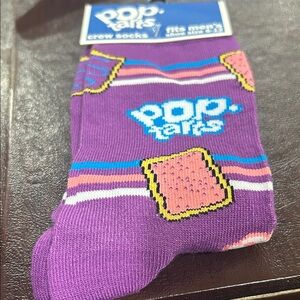 Pop Tarts Purple Crew Socks with Pink Pop-Tart Motif